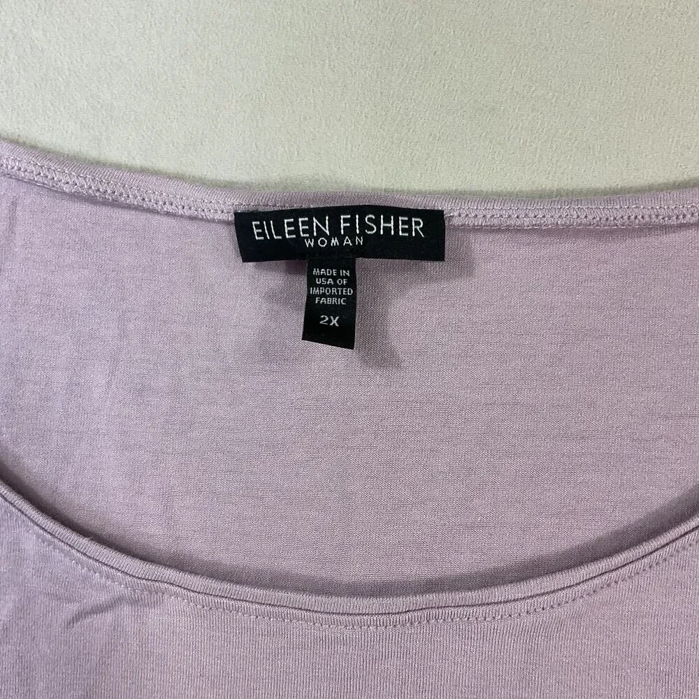 Eileen Fisher Women’s 2X Lavender Sleeveless Tank Top Scoop Neck Casual Stretch - Picture 4 of 7